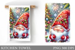 Christmas Kitchen Towel. Christmas Gnome Kitchen Towel Product Image 1