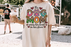 The Dog Mom wears her heart on her sleeve PNG sublimation | Product Image 2