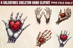 Valentines Skeleton Hand Clipart PNG Product Image 1