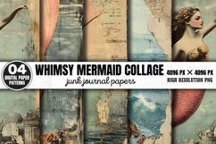 Whimsy Mermaid Collage Journal Paper PNG Product Image 1