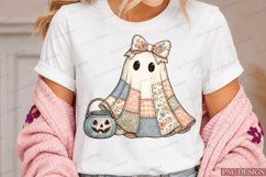 patchwork ghost png,coquette halloween png,cute ghost png Product Image 2