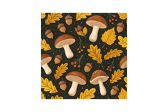 Autumn Mushroom Forage Seamless Pattern, Digital Paper Product Image 6