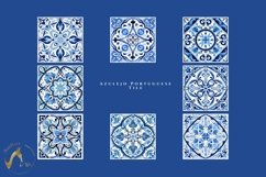 Watercolor Blue Portuguese Tiles|Blue Azulejo Seamless Tiles Product Image 3