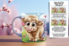 FRESH PNG for 11oz Mug Wrap , Cute Cow Product Image 1