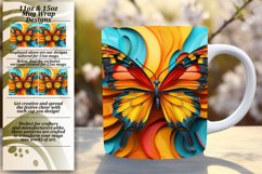 Chromatic Butterfly Elegance: 3D Mug Wrap Spring Product Image 1