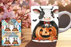 Halloween Cow Mug Wrap Sublimation Art 11oz/15oz Product Image 1
