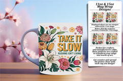 Unique 11oz Mug Wrap Png Template , Flower Quote Product Image 1
