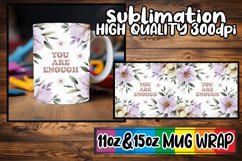 Bright smiles sublimation mug wrap, Flower Quote Product Image 1