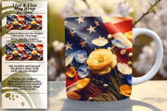 Inspirational 11oz Mug Wrap Png Artwork , USA Flag Product Image 1