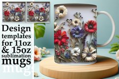 3D Spring Flower Mug Wrap - Perfect for Sublimation Product Image 1