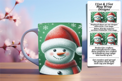 Fashionable 11oz Mug Wrap Png , Snowman Product Image 1