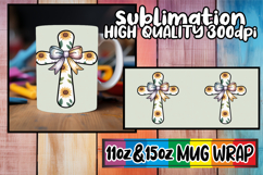 Breathtaking style sublimation 11oz 15oz mug wrap, Cross and Product Image 1