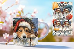 Peeking Dog Holiday Mug Wrap Winter Sublimation Design 11oz Product Image 1
