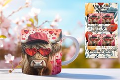 Romantic Cow Heart Mug Wrap 11oz 15oz Product Image 1