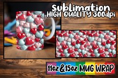 Love-themed 3D Heart Pattern Mug Wrap - Sublimation Product Image 1