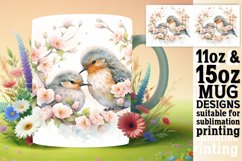 Whimsical Bird Mug Sublimation Art Product Image 1