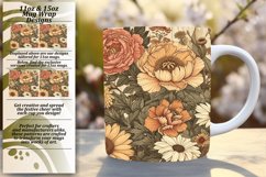Floral Retro Mug Wrap Sublimation Product Image 1