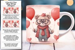 Sweetheart's Sip: Cute Animals on Mug Wrap Sublimations Product Image 1