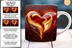 Glossy Heart Magic: 3D Mug Wrap for Love Product Image 1