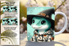 GRACEFUL 11oz PNG Mug Wrap Design , Halloween Dino Product Image 1