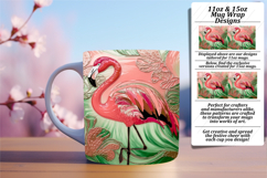 Modern 11oz Mug Wrap Png Template , Flamingo Product Image 1