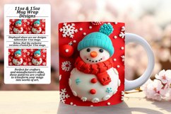 Cute Snowman Mug Wrap 3D Winter Sublimation PNG Product Image 1