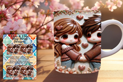 EYE-CATCHING 11oz Mug Wrap PNG , 3D Characters Product Image 1
