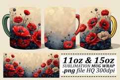 Flower Pattern Mug Wrap - Spring 11oz 15oz Design Product Image 1