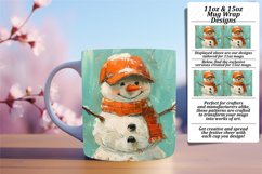 Christmas Snowman Mug Wrap Winter Design 11oz 15oz Product Image 1