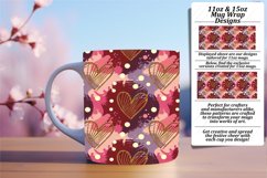 Fashionable 11oz Mug Wrap Png Template , Heart Product Image 1