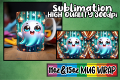 Whimsical nights sublimation print wrap, 3D Cute Ghost Product Image 1