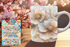 Quirky 15oz Mug Wrap Png Artwork , 3D Flower Product Image 1