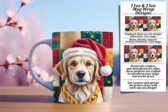 Bright 15oz Mug Wrap Png Design , Holiday Pets Product Image 1