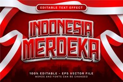 indonesia merdeka 3d text effect and editable text effect Product Image 1
