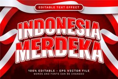 indonesia merdeka 3d text effect and editable text effect wi Product Image 1