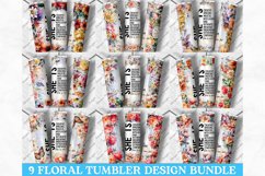 Floral Tumbler Wrap Design Bundle Png, 20oz Skinny Tumbler Product Image 1
