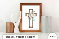 Watercolor Floral cross Png clipart Product Image 6