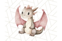Watercolor Baby Dragon Clipart, Cute Nursery Fantasy PNG Product Image 4