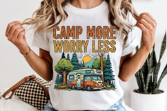 Camp More Worry Less PNG, Vintage Camper Sublimation Design Product Image 6