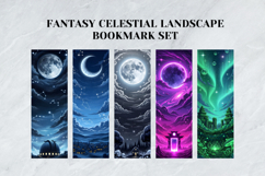 Fantasy Celestial Landscape Bookmark Set,Cosmic Galaxy Book Product Image 6