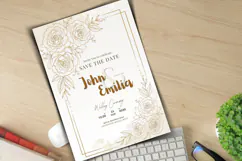 Elegant Gold Floral Wedding Invitation Canva Template Product Image 4