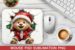 Christmas Bear Mouse Pad Sublimation - Christmas Mouse Pad Product Image 1