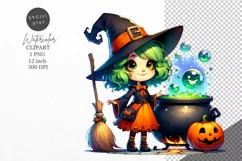 Halloween clipart, Witch clipart, Autumn clipart Product Image 1