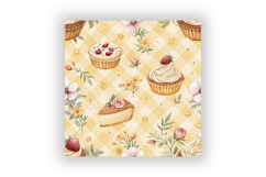 French Bakery Digital Paper Pack, Vintage Pastry Floral Product Image 6
