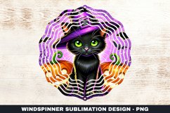 Halloween Cat Wind Spinner Sublimation Design Product Image 1