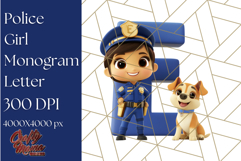 Police Officer Girl Letter E Clipart | Policewoman Alphabet Product Image 1
