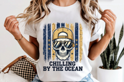 Cool Skull Summer PNG Chilling By The Ocean Sublimation Product Image 6