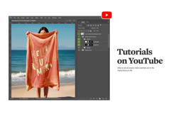 Woman Holding Beach Towel Mockup Product Image 6