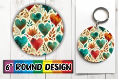 Joyful Coaster Round Design PNG, Heart Product Image 1