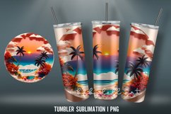 Summer 3D Tumbler Wrap |Tumbler Wrap Sublimation PNG Product Image 2